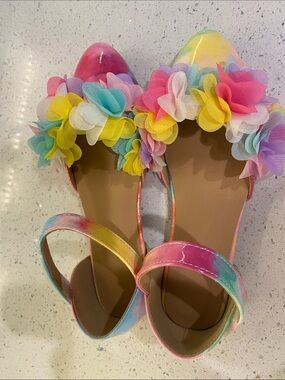Bright Multicolor Floral Girls' Flat Sandals